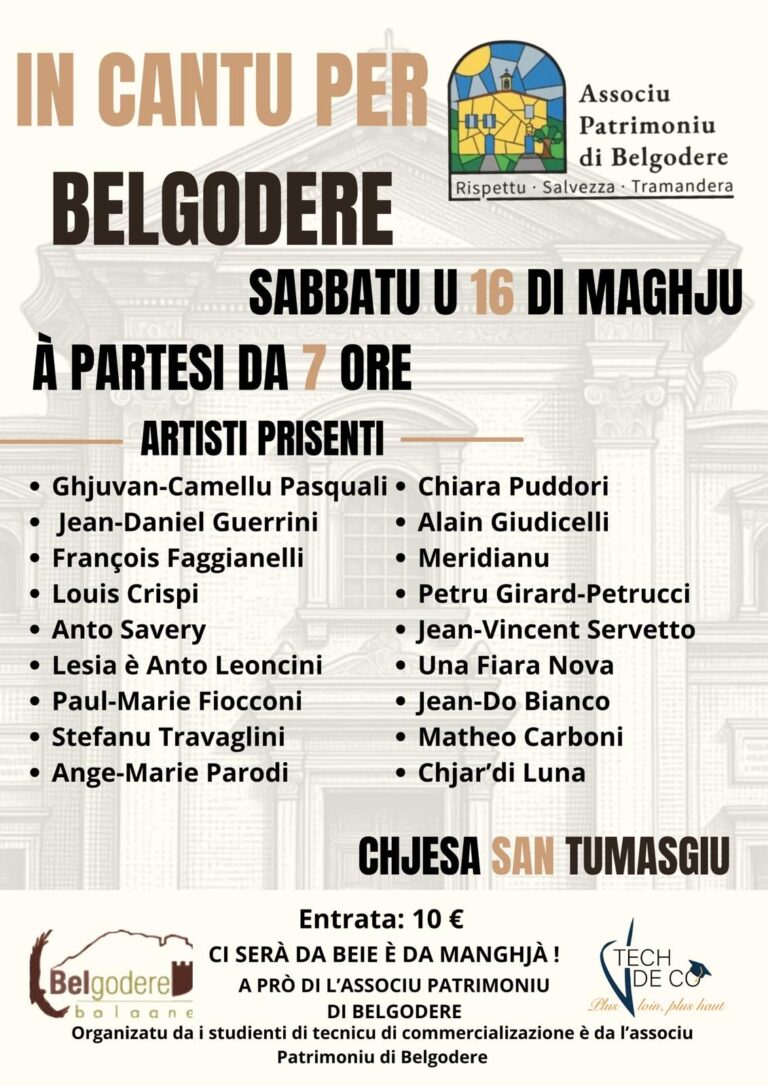Concert au profit de l'Associu Patrimoniu di Belgodere